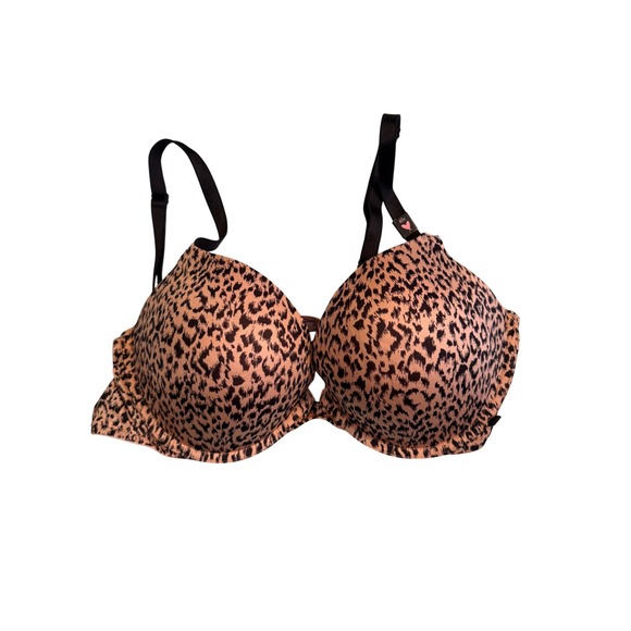 Victoria's Secret Other - NWT Victoria's Secret 40C Push Up Bra Leopard Print Black Straps Lingerie